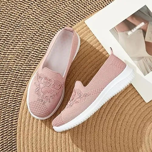 🔥Last Day 49% OFF-Women's Knitted Embroidery Casual Walking Sneakers