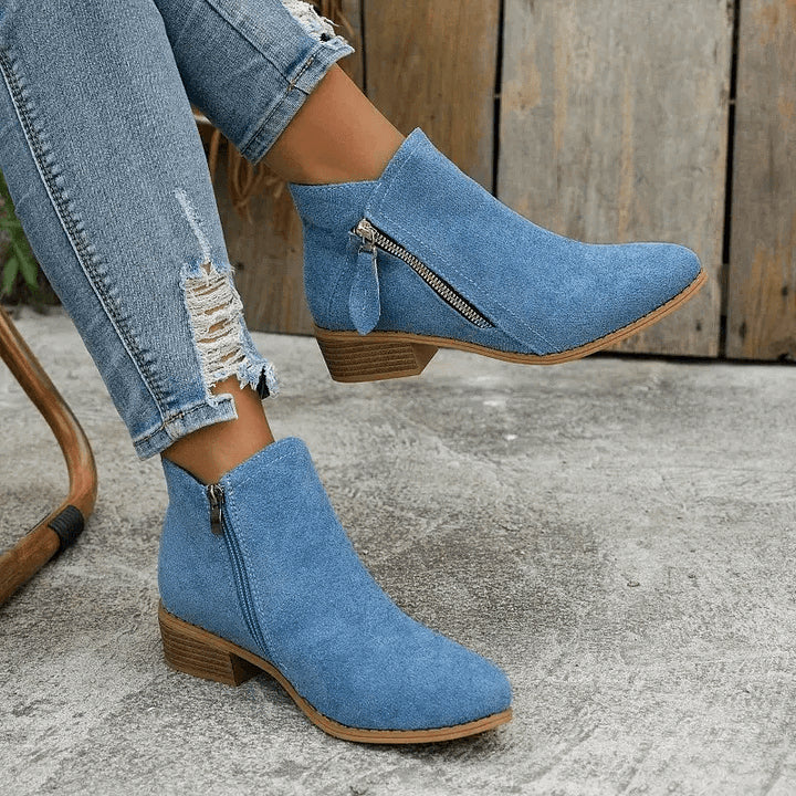 Women's Vintage Style Fabric Ankle Boots