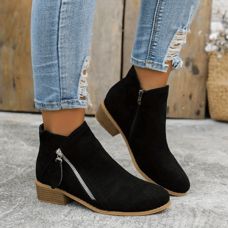 Women's Vintage Style Fabric Ankle Boots