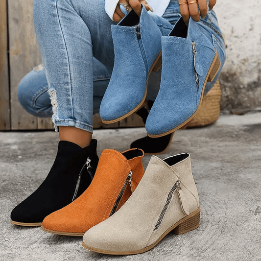 Women's Vintage Style Fabric Ankle Boots