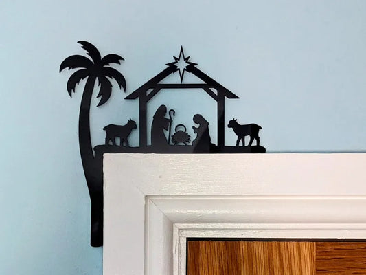 Metal Nativity Scene Door Topper