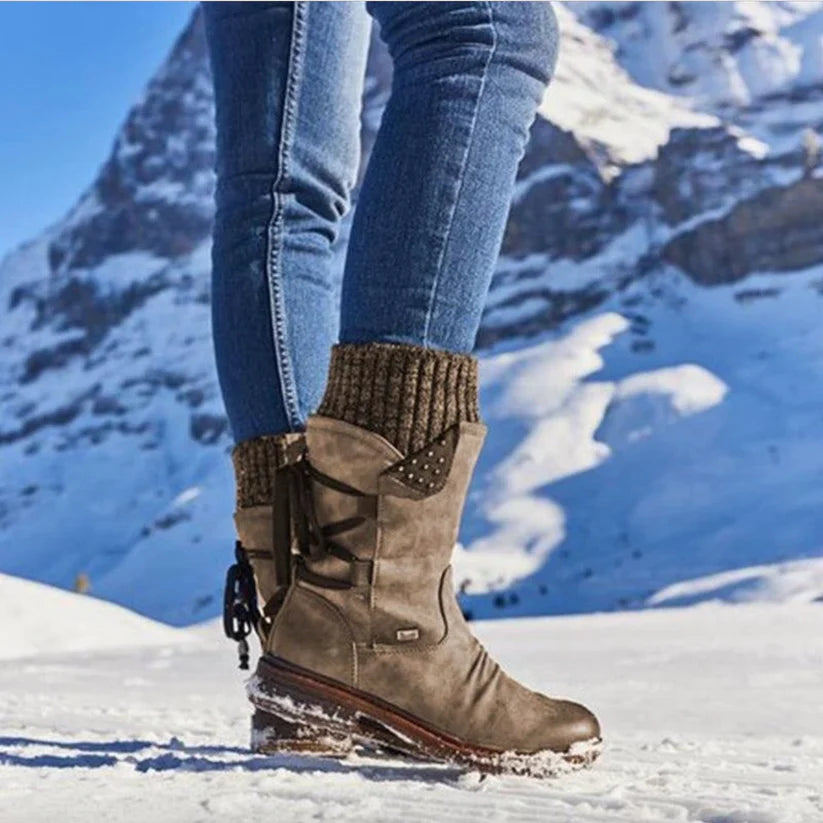 🔥Last Day 49% OFF - Women's Winter Mid-Calf Bow Plush Warm Boots