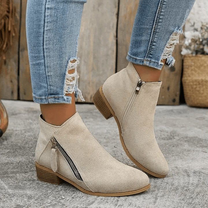 Women's Vintage Style Fabric Ankle Boots