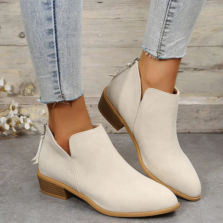 🔥LAST DAY 49% OFF💝Women's Vintage Style Chunky Low Heel Ankle Boots