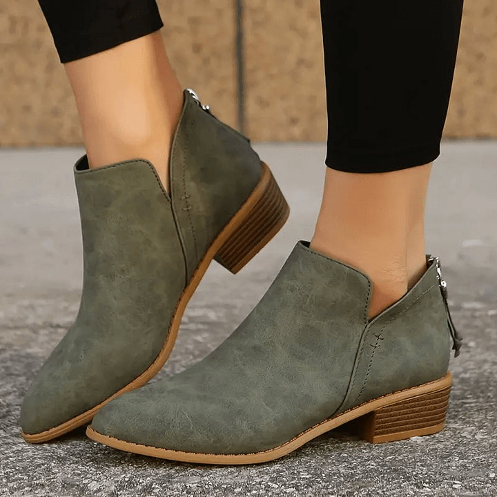 🔥LAST DAY 49% OFF💝Women's Vintage Style Chunky Low Heel Ankle Boots