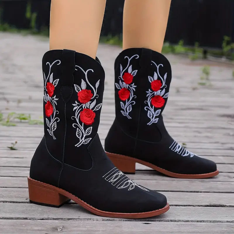 🔥LAST DAY 49% OFF💝Women's Rose Western Cowboy Boots