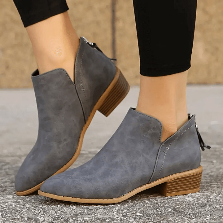 🔥LAST DAY 49% OFF💝Women's Vintage Style Chunky Low Heel Ankle Boots