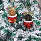 RED Goldendoodle In Snow Pocket Ornament