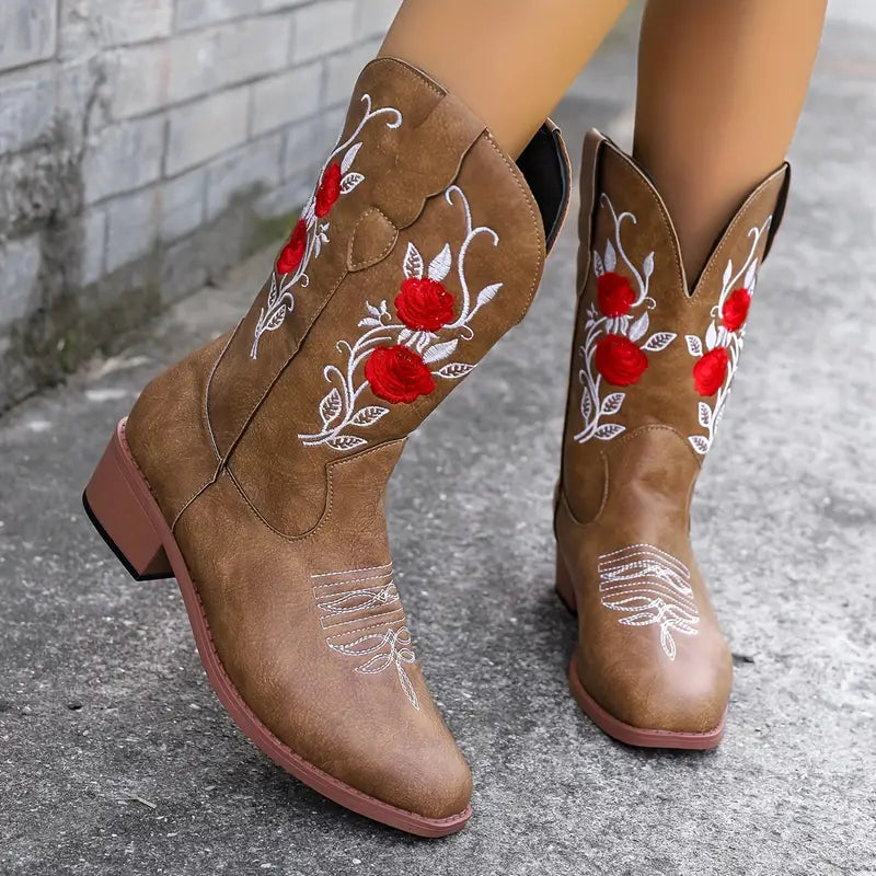 🔥LAST DAY 49% OFF💝Women's Rose Western Cowboy Boots