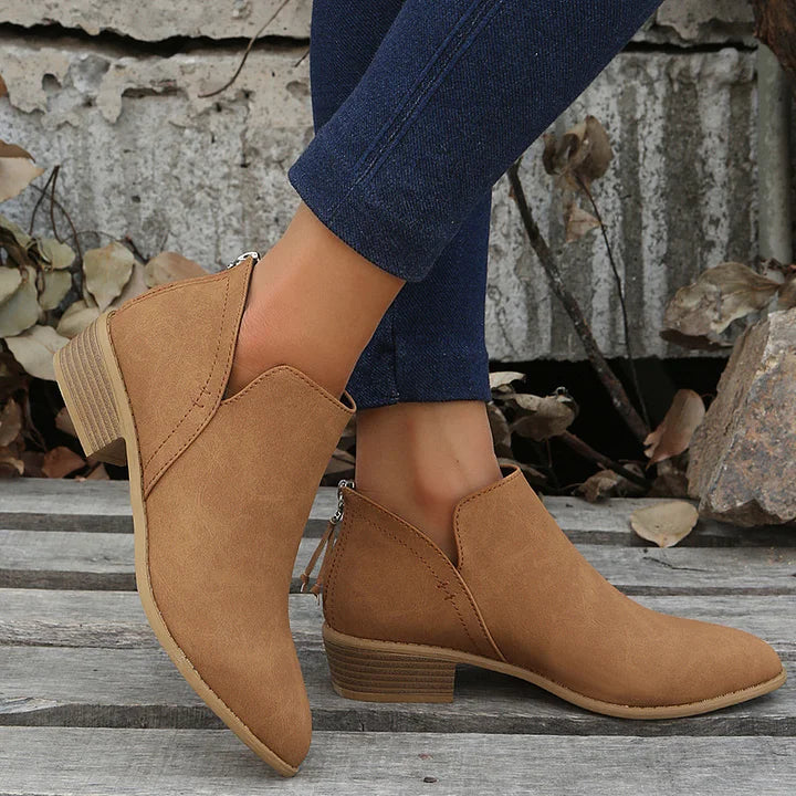 🔥LAST DAY 49% OFF💝Women's Vintage Style Chunky Low Heel Ankle Boots