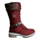 🎁Winter Sale 60% OFF - Only This Week❄️ WOMEN BUCKLE LACE KNITTED MID-CALF BOOTS