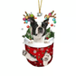 RED Goldendoodle In Snow Pocket Ornament